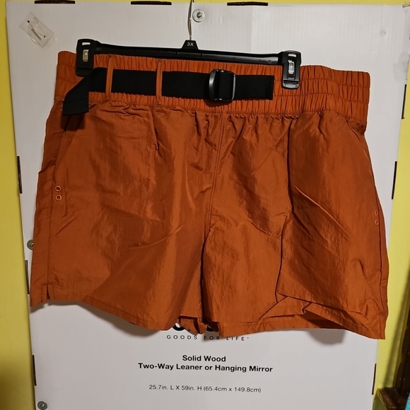 NWT Women's 1X FLX 1/4 Zip Crop Windbreaker & Shorts Cinnamon Active Outfit - Picture 5 of 12